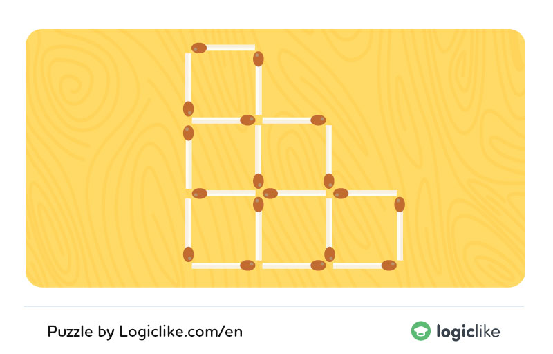 move 2 matches to make 4 squares